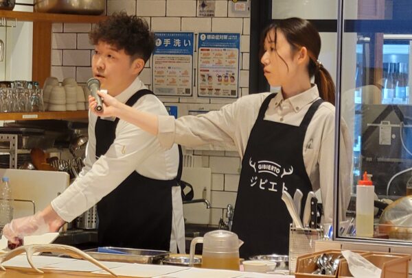 長野県アンテナショップ「銀座NAGANO」で開催したジビエ料理教室で講師として参加