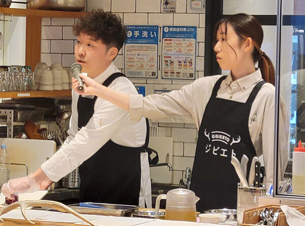 長野県アンテナショップ「銀座NAGANO」で開催したジビエ料理教室で講師として参加